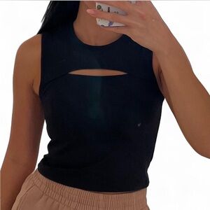 Abercrombie & Fitch Black Slit Detail Tank Top